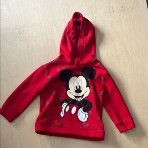 Disney Red Kids Hoodie with Mickey Mouse Design